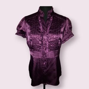 💖Maurices Purple Silky Dress Blouse (Size Medium)